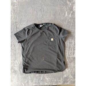 Carhartt Force Relaxed Fit Pocket T-Shirt Mens XL Black Gray Workwear Stained